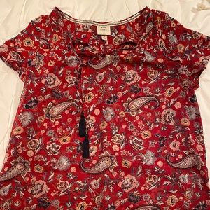 Red paisley top